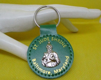St Jude Keyring and Initial Letter A to Z Keychain personalise Medal Saint 