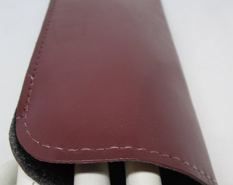 Eyeglass Case Unisex Eyeglass Case Padded Lined Eyeglass Case Faux Leather Eyeglass Case Burgandy  Sunglasseas Case 4 Available Men Women