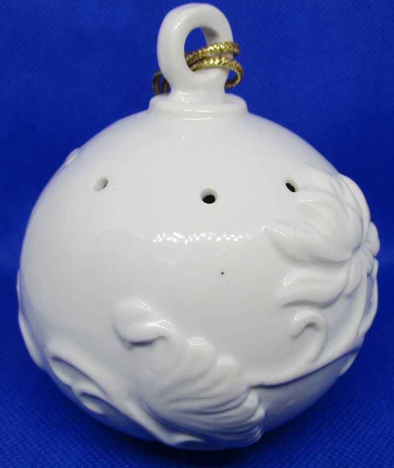 LARGE Raised Floral Design Porcelain POTPOURRI BALL White Etsy