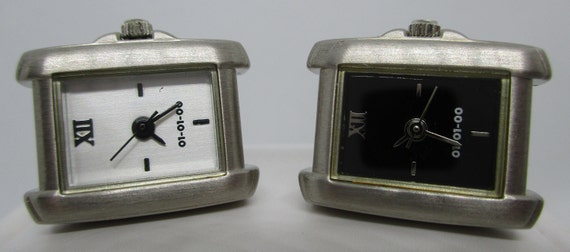 CUFFLINKS WATCHES MILLENNIUM 2000 Matte SilverTon… - image 5