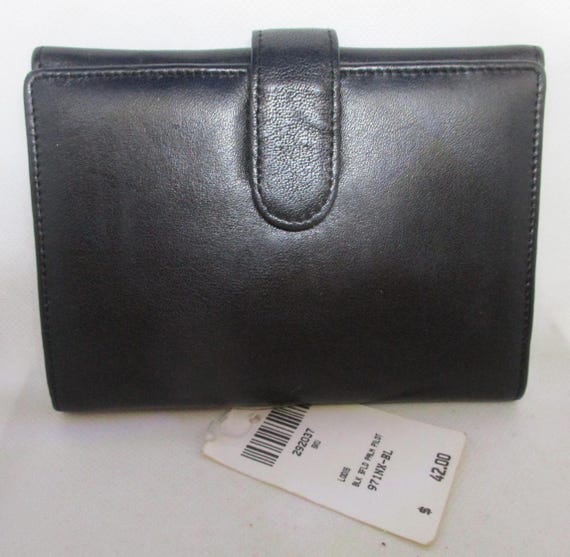 LODIS LOS ANGELES Wallet Unisex Genuine Black Leather Tri fold Wallet Change Credit Card Id Photo Pen Section Original Price 42.00 Dollars Etsy