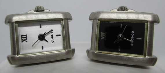 CUFFLINKS WATCHES MILLENNIUM 2000 Matte SilverTon… - image 6