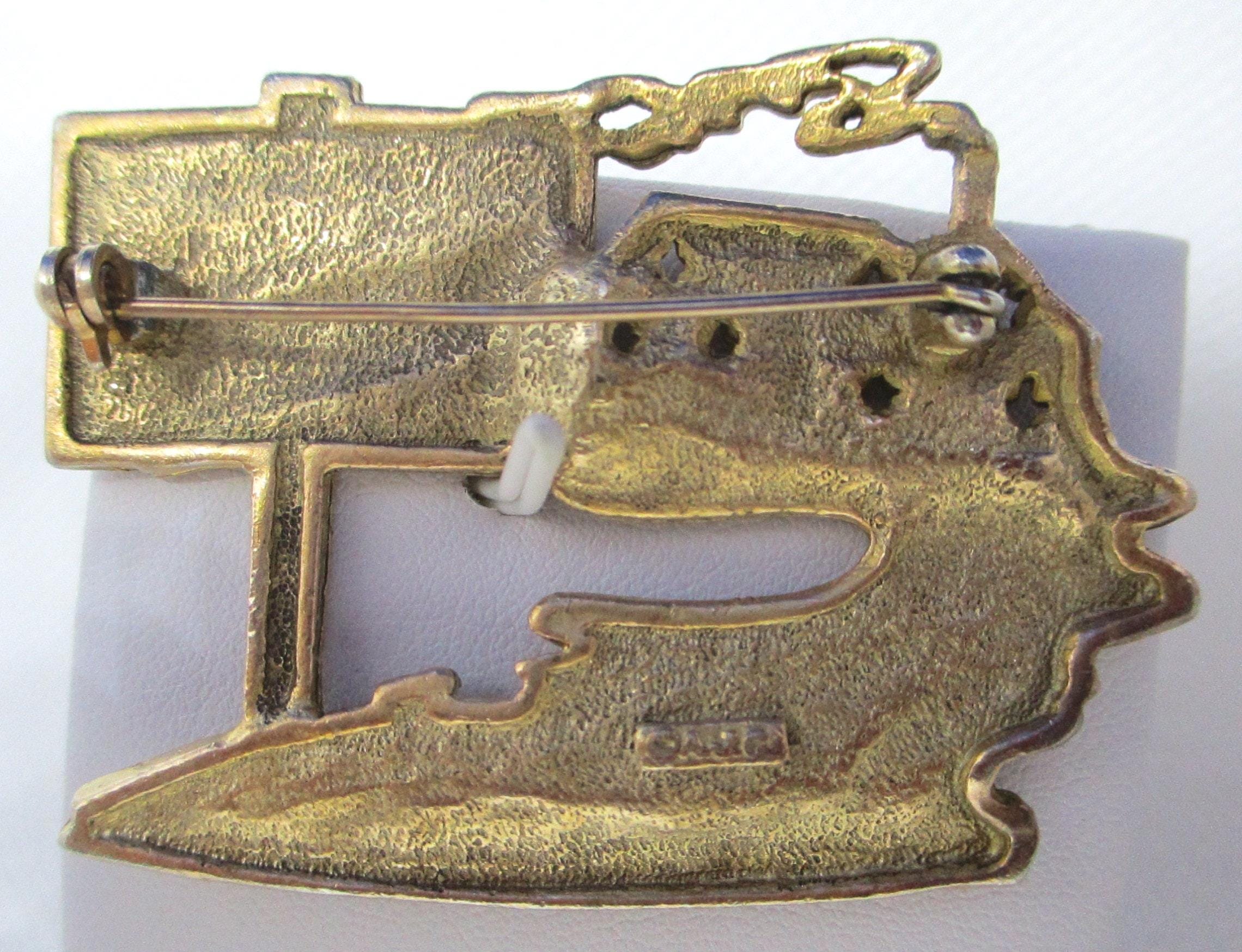 AJC Real Estate Brooch AJC for Sale Brooch AJC Gold Tone Metal Real ...