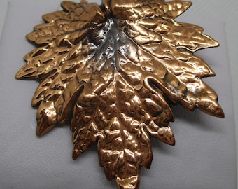 Copper REAL Maple Leaf Brooch 2 & 1/8 Inches Copper Brooch Real Leaf Copper Covered Brooch Nature Brooch Vintage Copper Leaf Brooch