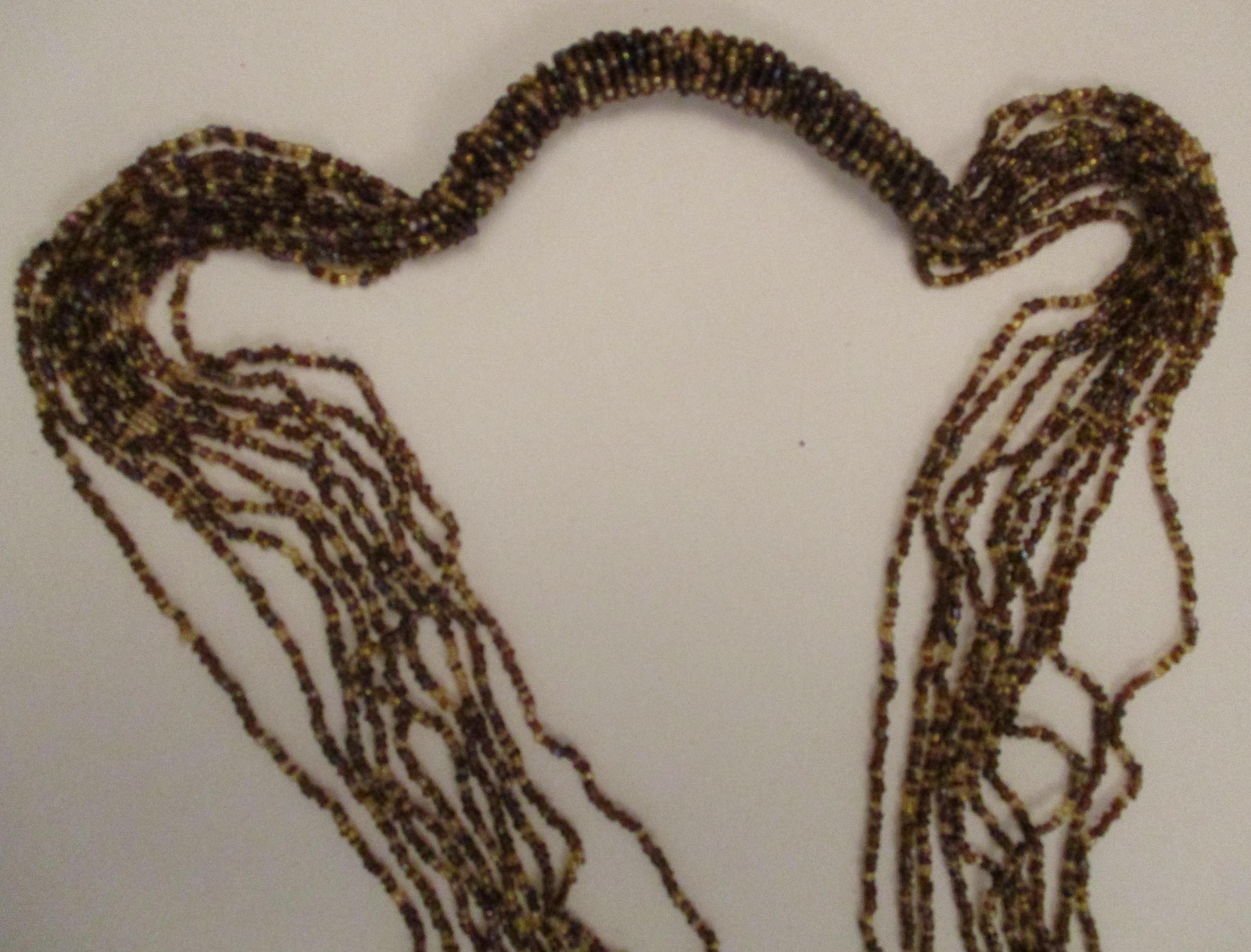 Vintage Brown Seed Bead Belt Necklace: 1980s Gold Tone - Etsy