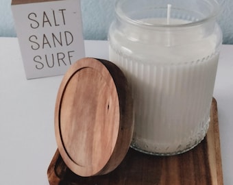 Farmhouse Sea Salt Caramel Coffee Scented Coconut Soy Wax 24 OZ Candle