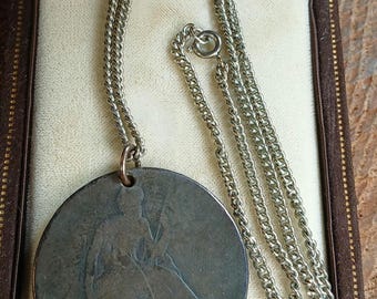 1840 Seated Liberty Dollar Pendant Necklace Holed & Slick Rare Low Mintage Coin!