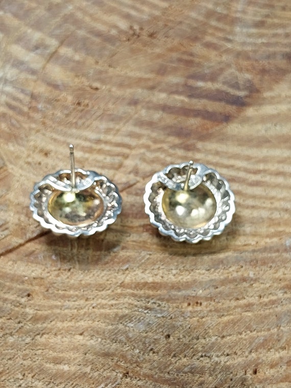 Caviar Earrings 14k & 925 Two Tone Earrings - image 5