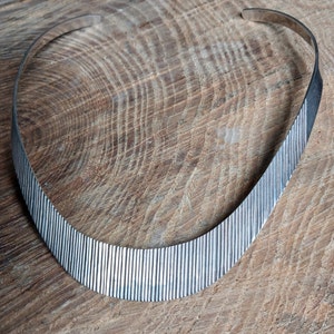 Taxco Sterling Silver Textured Collar Choker Necklace 12.5&quot;