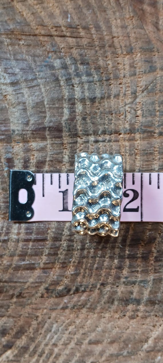 Sterling Silver Electroform Crinkle Ring Size 11 - image 9