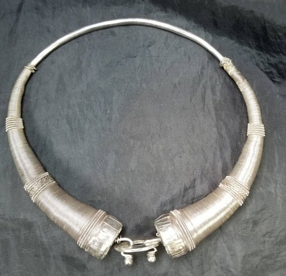 Silver Tribal Choker Warla Torque Necklace Rajast… - image 2