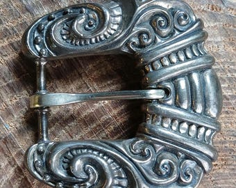 Jeff Deegan Designs Sterling Silver Scrolls Belt Buckle 1"