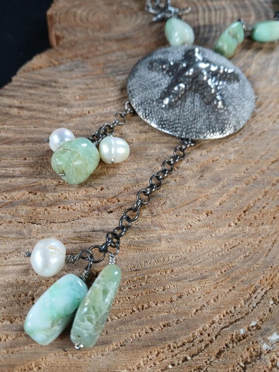 Beaded Peruvian Opal Sterling Silver Seashell Pea… - image 7