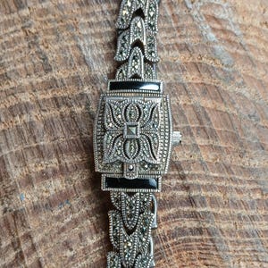 Cachi ladies marcasite Noah’s ark hidden fashion Watch bracelet NEW BATTERY HW39 7 inch Cachi Marcusite Noah main image 3