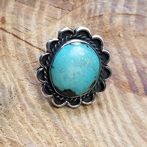 Old Pawn Sterling Silver Turquoise Ring Size 5.5