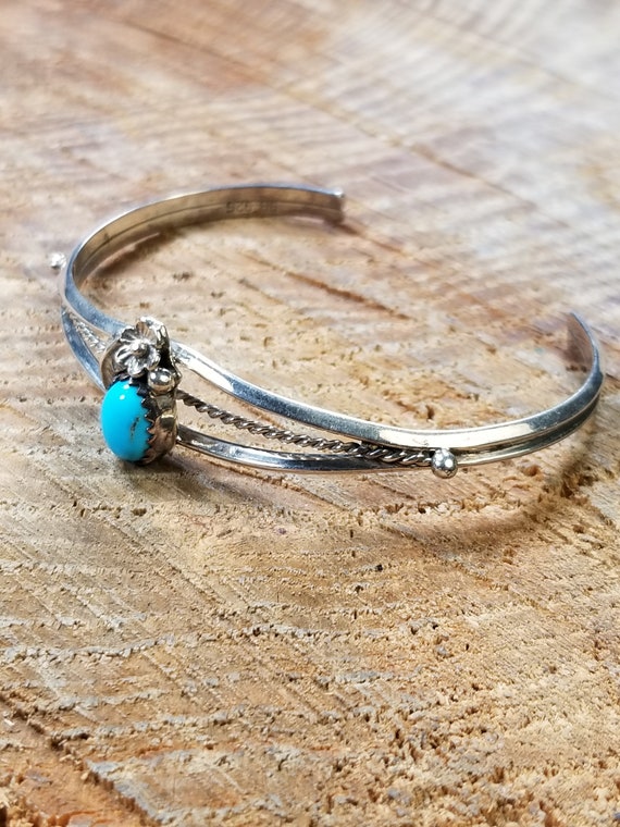 Sterling Silver Turquoise Cuff 5" - image 2