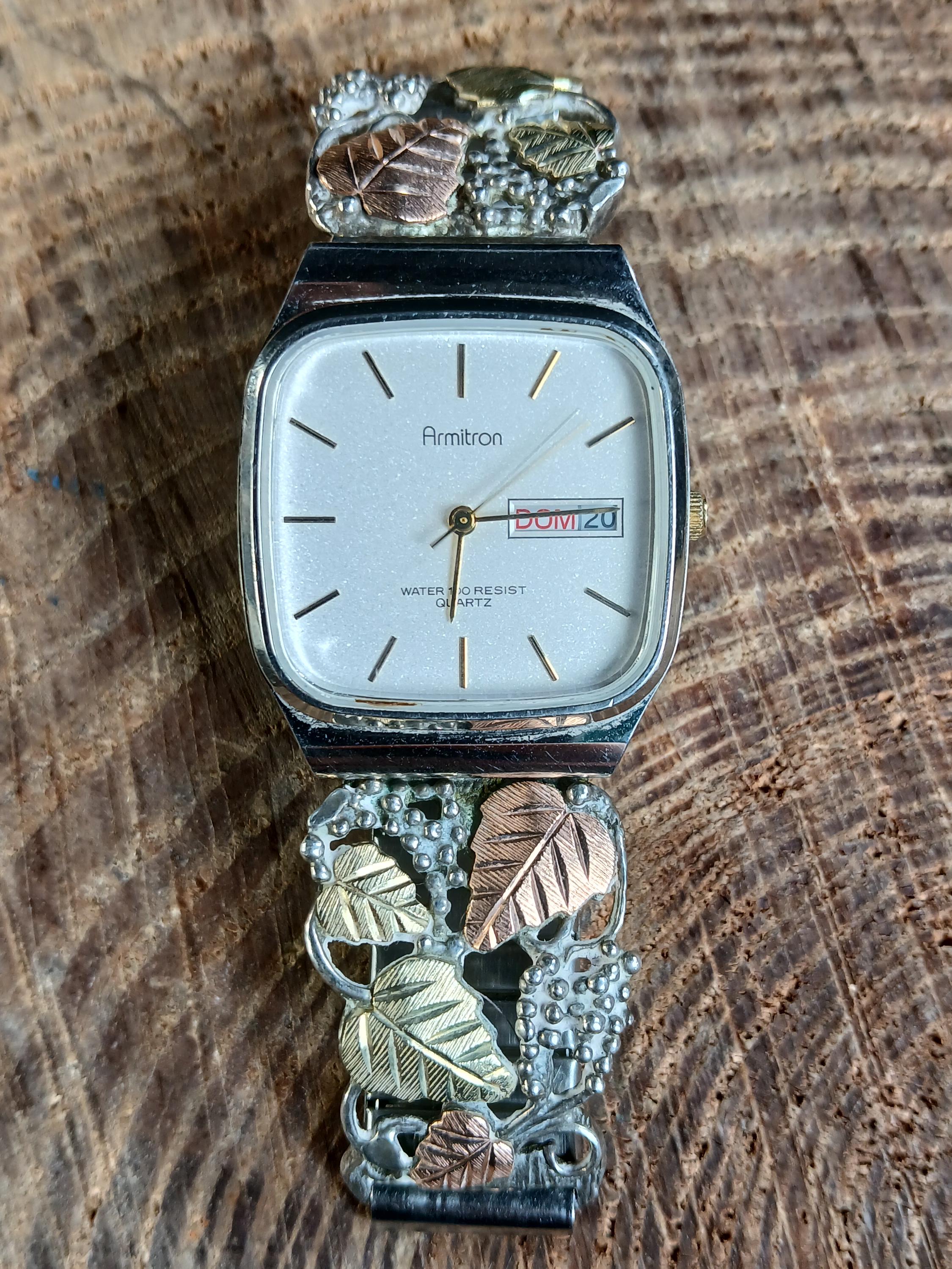 Black Hills Gold Armitron Wrist Watch Vintage Sterling  display picture 2