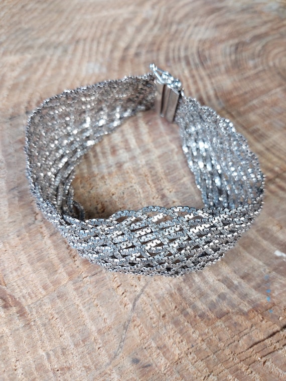 Sterling Silver Woven Bracelet 7.75"
