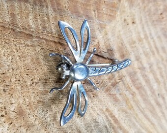 Dragonfly Pin Brooch Sterling Silver