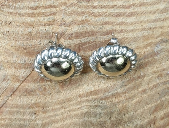 Caviar Earrings 14k & 925 Two Tone Earrings - image 3