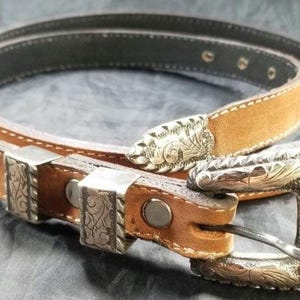 Vintage Hand Engraved 10K Gold Sterling Silver Sunset Trails