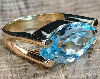 Bel Oro Italy 14k Topaz Ring Size 7