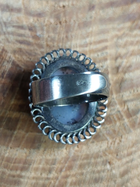 Dendritic Opal Agate Sterling Silver Adjustable R… - image 5