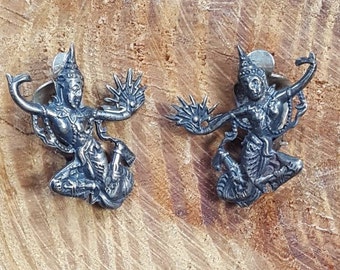 Siam Clip On Dancer Earrings Sterling Silver