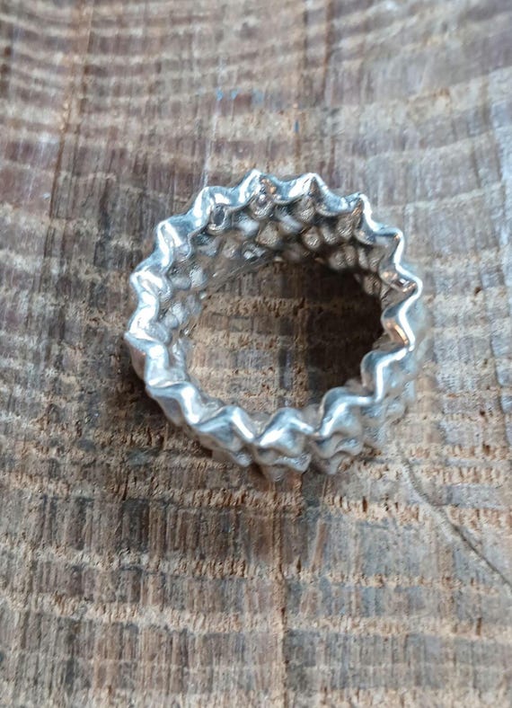 Sterling Silver Electroform Crinkle Ring Size 11 - image 6