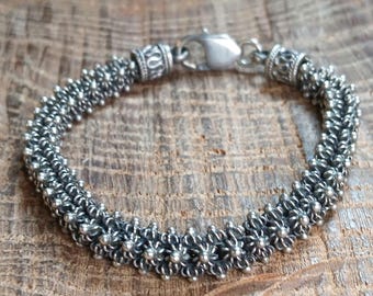 Balinese Cannetille Sterling Silver Bracelet 7.75"