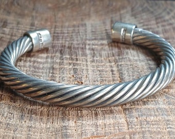 Twisted Cable Sterling Silver Bracelet Vintage Taxco Mexico 5.75"