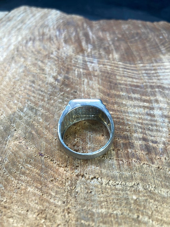 Sterling Silver Diamond Chip Ring - image 2