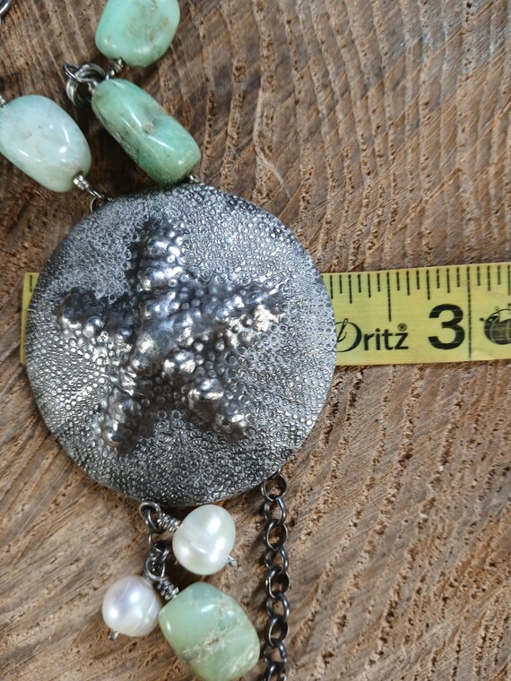 Beaded Peruvian Opal Sterling Silver Seashell Pea… - image 6