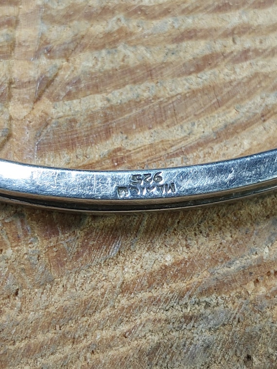Triple Bar Hinged Bracelet Sterling Silver 7" - image 8