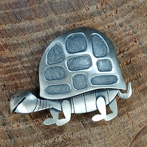 Turtle Brooch Pin Beau Sterling Silver