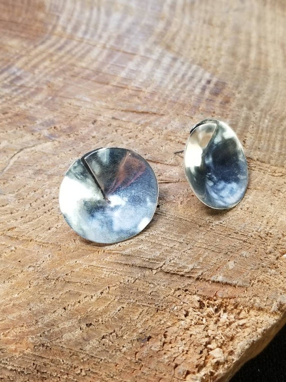 Concave Inverted Sterling Silver Taxco Earrings