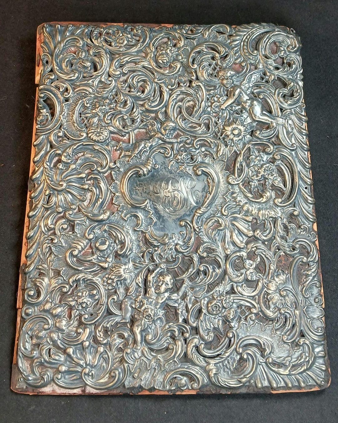 Repousse Book Sterling Silver Victorian Repousse Book Cover Amazing Cherubs, Flowers ...