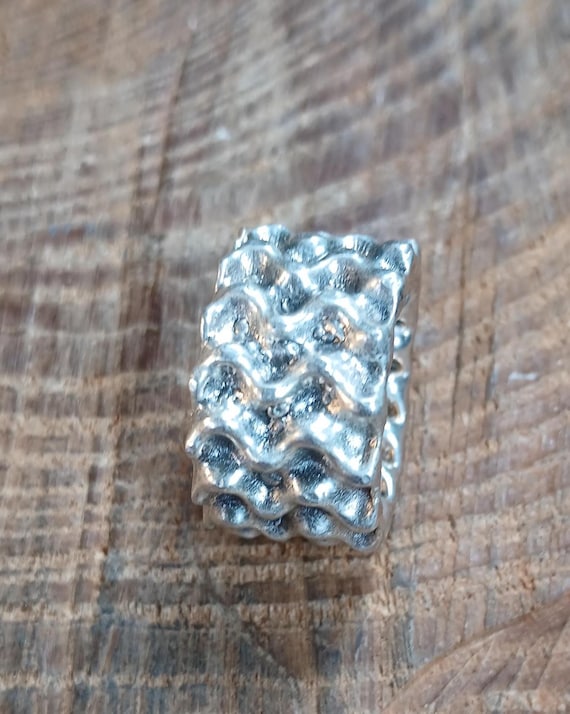Sterling Silver Electroform Crinkle Ring Size 11 - image 3