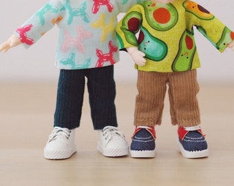 Velvet Jeans for Nendoroid Doll Obitsu 11 Pants Clothes YMY | 4 Patterns | Handmade in Canada