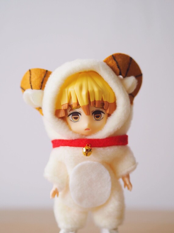 Handmade Nendoroid Clothes Obitsu 11 BJD Pink Sakura Bear Onesie