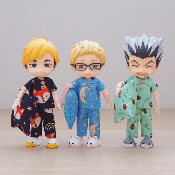 Pajama + Pillow Sets for Nendoroid Doll Obitsu 11 YMY Doll Clothes | 5 Styles