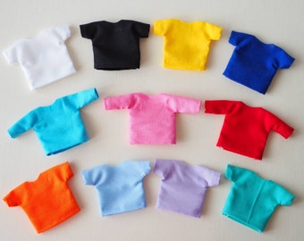 Basic Solid Color T-Shirts Nendoroid Doll Obitsu 11 Clothes | 13 Patterns | Handmade in Canada