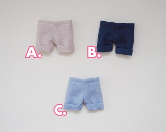 Cuffed Shorts for Nendoroid Doll Obitsu 11 Pants Clothes | 3 Colors | Handmade in Canada