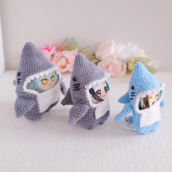 Shark Kigurumi Onesie for Plush | Fits 10cm Plush & Chibigurumi | Knitted Nui Clothes