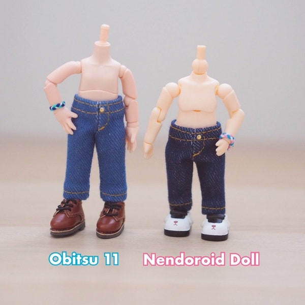 4 Color Skinny Jeans Pants for Nendoroid Doll Obitsu 11 OB11 YMY Clothes