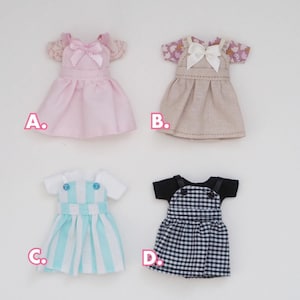 Cute Overall Dress Set (Dress+Shirt) | Nendoroid Doll Clothes Obitsu 11 Clothes BJD YMY