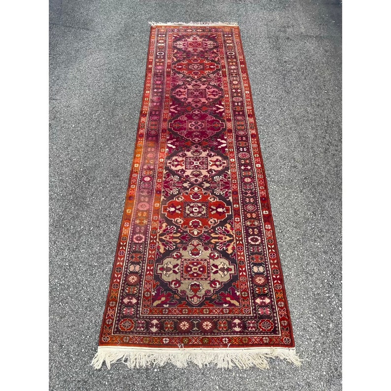 HandKnotted Wool Oriental Carpet Runner 2'10 x 9'9 Etsy
