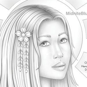 Grayscale Coloring Page - The Rising Sun - Greyscale Colouring - Adult Coloring - Print at Home - Digital Download