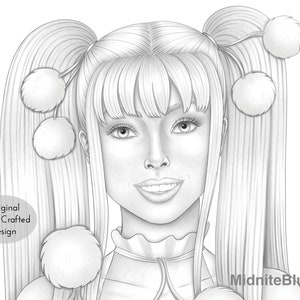 Pom Poms - Grayscale Adult Coloring Page - Greyscale Colouring - Print at Home - Digital Download