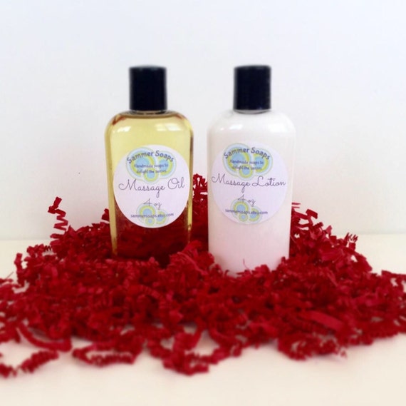 Massage Oil and Massage Lotion Set Couples Massage Set | Etsy